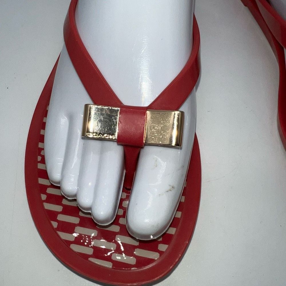Coach Landon Jelly Flip Flops in Pink - Picture 2 of 8